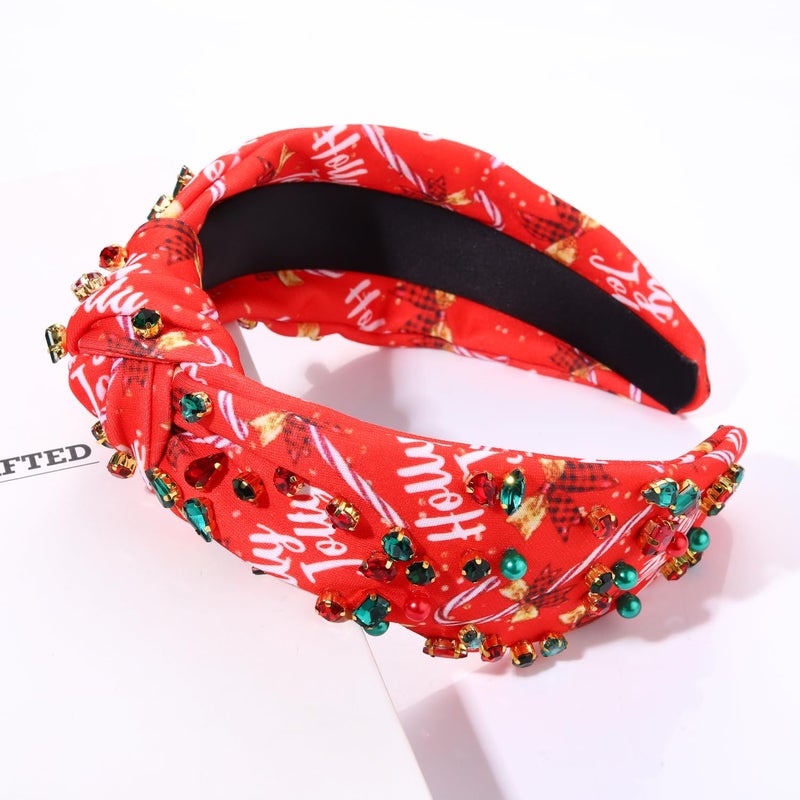 MOLOCH Christmas Headband for Women Christmas Tree Bow Snowflake Knotted Headband Jeweled Crystal Xmas Head Band Xmas Decorations Gifts - Image 4